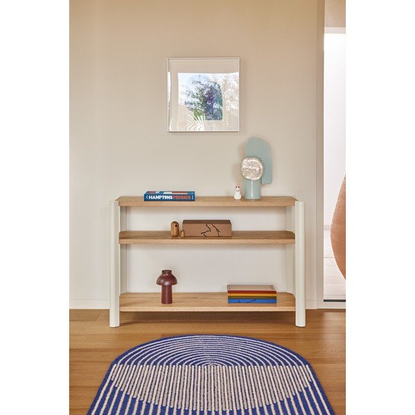 Krémový/ve světle přírodní barvě regál v dekoru dubu 126x84x43 cm Bona – Teulat-image-1