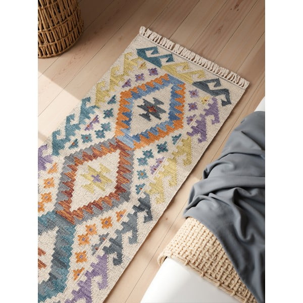 Oboustranný ručně tkaný vlněný běhoun 60x190 cm Kamal Oasis – Nouristan-image-2