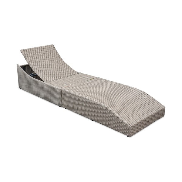 Bílé/béžové z umělého ratanu zahradní lehátko Akland - Bonami Selection-image-4