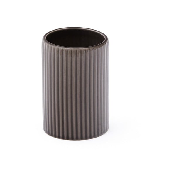 Tmavě hnědý keramický kelímek na zubní kartáčky Selime – Kave Home