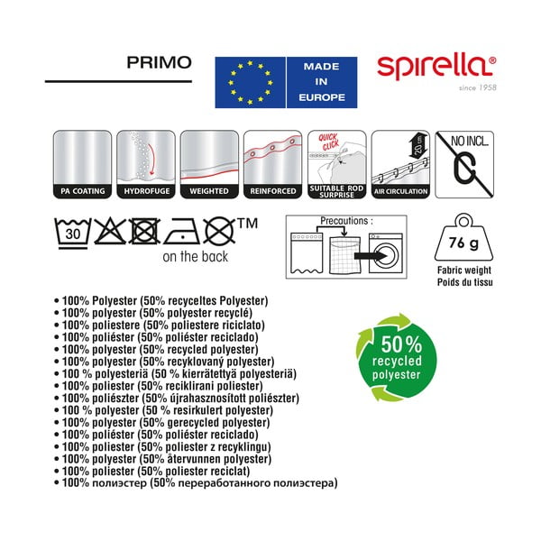 Sprchový závěs 180x200 cm Primo – Spirella-image-1