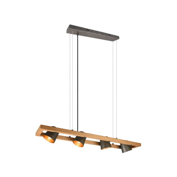 Závěsné svítidlo v šedo-přírodní barvě Bell – Trio-image-2