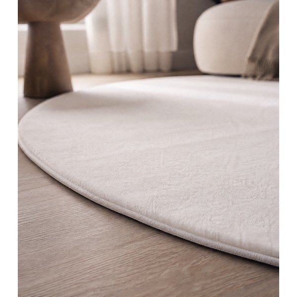 Krémový pratelný kulatý koberec ø 160 cm Pouffy – Ayyildiz Carpets-image-1