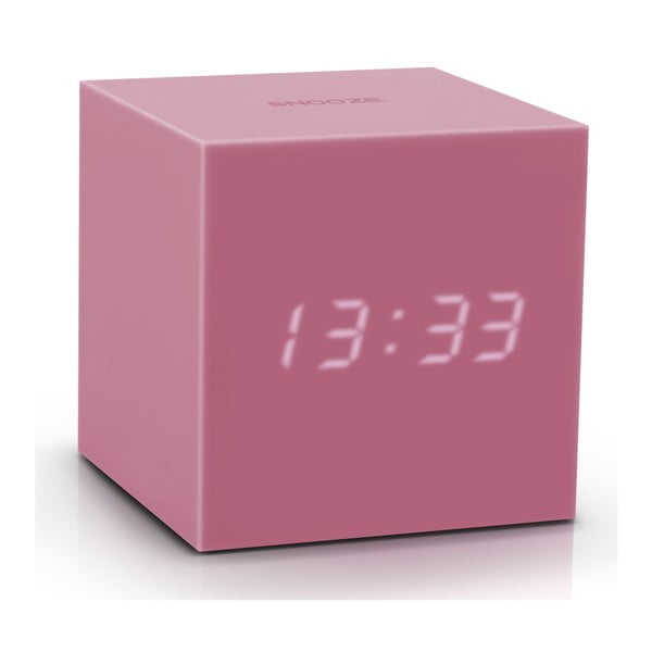 Růžový LED budík Gingko Gravity Cube-image-2