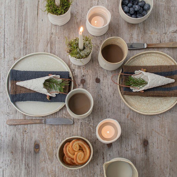 Bílo-béžové hrnky v sadě 2 ks z kamene 0.3 l Sand Grain – Mette Ditmer Denmark-image-4