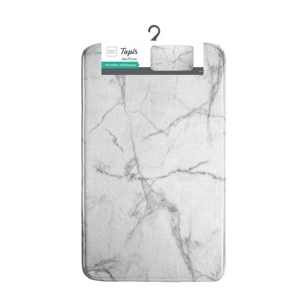 Bílá/šedá textilní koupelnová předložka 45x75 cm Marbre – douceur d'intérieur-image-3