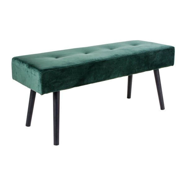 Tmavě zelená sametová lavice Bonami Essentials Skiby-image-1
