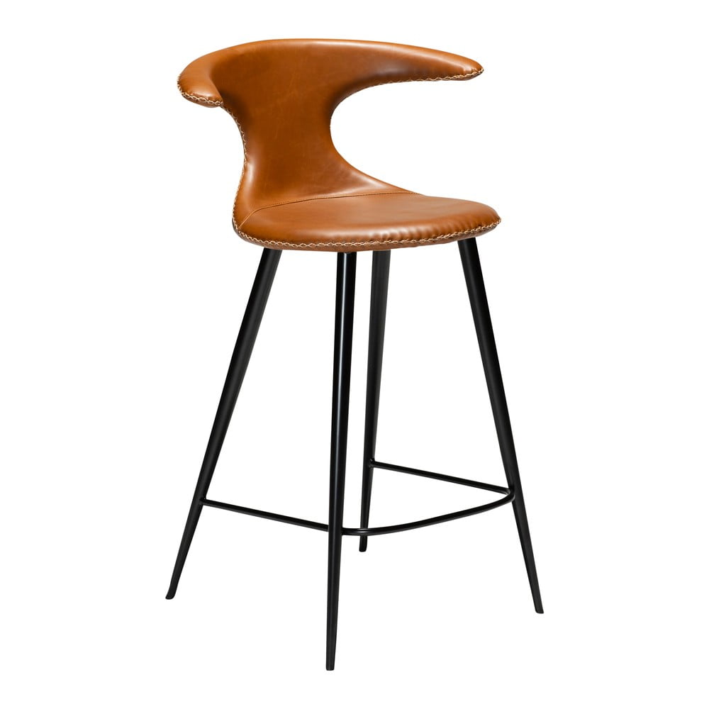 Koňakově hnědá barová židle z imitace kůže DAN–FORM Denmark Flair, výška 90 cm
