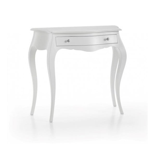 Bílý dřevěný konzolový stolek se zásuvkou Castagnetti Roma