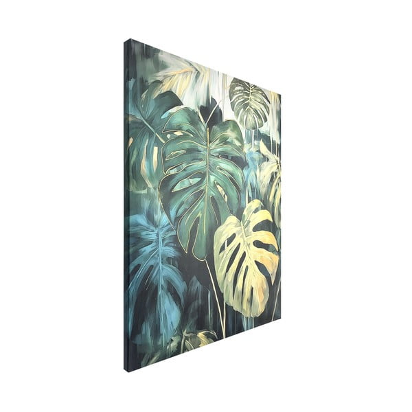 Obraz s ručně malovanými prvky na plátně 70x100 cm Monstera – Styler-image-3