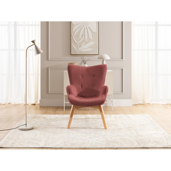 Červené manšestrové křeslo Niko – Ropez-image-1