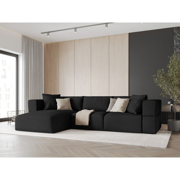 Černá rohová pohovka, levý roh Esther – Milo Casa-image-1