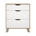 Bílá/v přírodní barvě komoda v dekoru dubu 79x92x40 cm Ikast – Tvilum