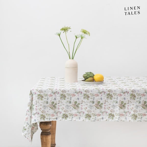 Lněný ubrus 140x250 cm White Botany – Linen Tales