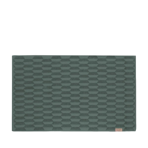 Tmavě zelená koupelnová předložka 50x80 cm Geo – Mette Ditmer Denmark