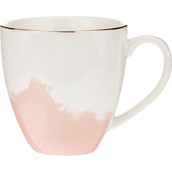 Sada 2 růžovo-bílých porcelánových kávových šálků Westwing Collection Rosie