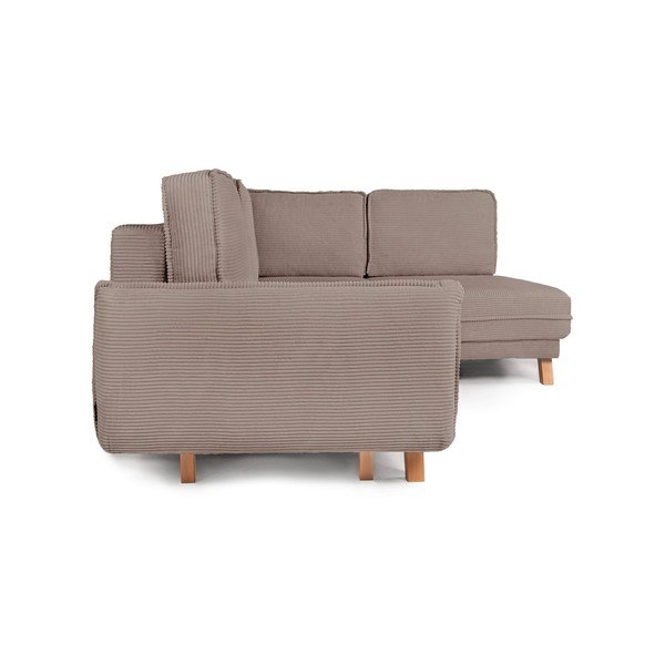 Taupe manšestrová rozkládací/s úložným prostorem rohová pohovka (levý roh/do L) Tori – Bonami Selection-image-4