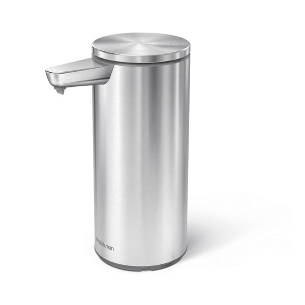 Bezdotykový ocelový dávkovač mýdla v matně stříbrné barvě 266 ml – simplehuman
