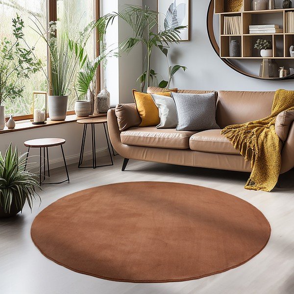 Hnědý pratelný kulatý koberec ø 120 cm Sky – Ayyildiz Carpets-image-1