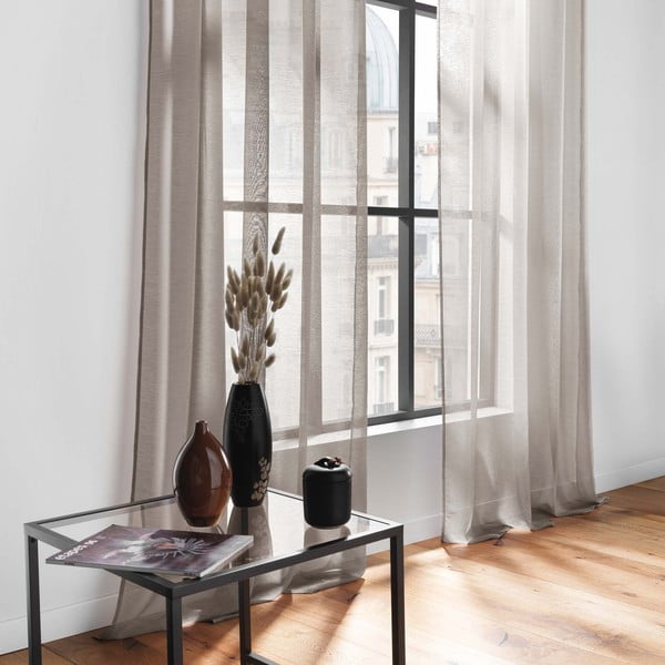 Hnědá voálová záclona 140x240 cm Lissea – douceur d'intérieur-image-3