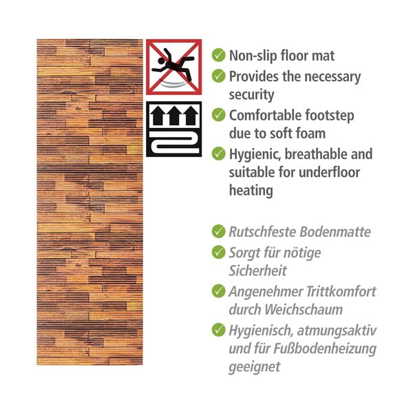 Hnědá plastová koupelnová předložka 65x200 cm Lambris – Wenko-image-4