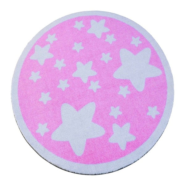 Dětský růžový koberec Zala Living Star, ⌀ 100 cm