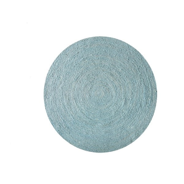 Koberec z juty Linen Couture Rug Circle Blue Wave, ⌀ 140 cm
