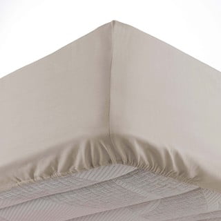 Béžové napínací prostěradlo z mikrovlákna 140x190 cm Oscar – douceur d'intérieur