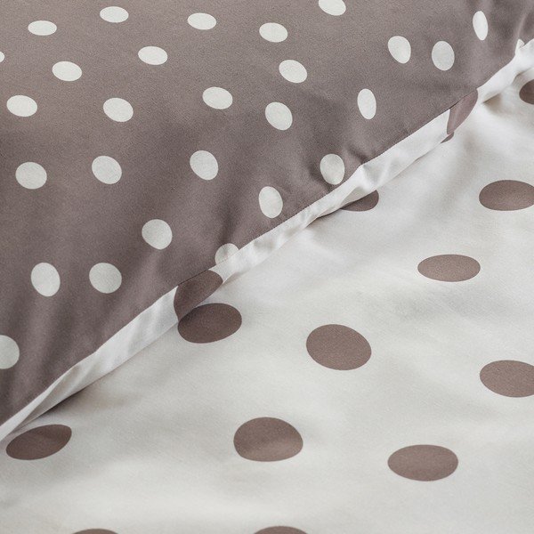 Bílé/tmavě hnědé povlečení na dvoulůžko 200x200 cm Polka Dot – Catherine Lansfield-image-4