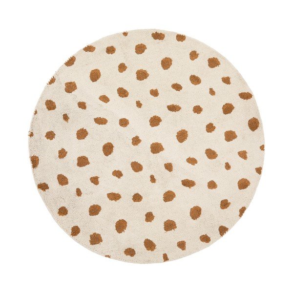 Krémový pratelný/ručně tkaný bavlněný dětský koberec ø100 cm Tandani – Kave Home