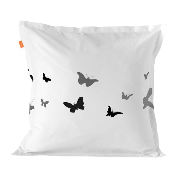 Bavlněný povlak na polštář Blanc Butterflies, 80 x 80 cm