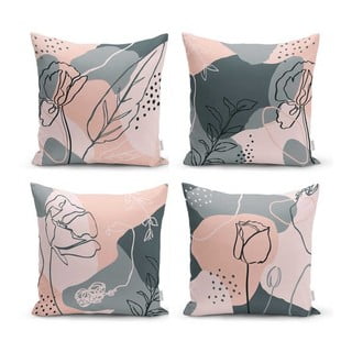Sada 4 dekorativních povlaků na polštáře Minimalist Cushion Covers Draw Art, 45 x 45 cm
