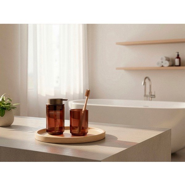 Hnědý skleněný dávkovač mýdla 250 ml Tada – Zone-image-1