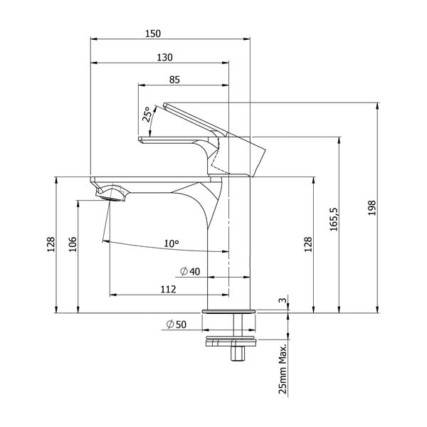 Bílá stojánková umyvadlová baterie Pax – Sapho-image-1