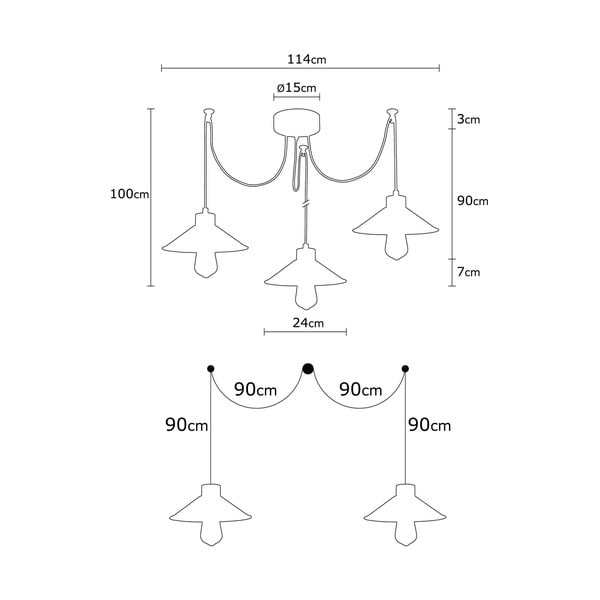 Závěsné svítidlo s kovovým stínidlem ø 114 cm Manavgat – Opviq lights-image-2