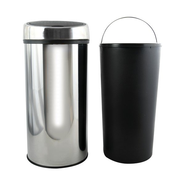 Dotykový ocelový odpadkový koš v leskle stříbrné barvě 30 l – MSV-image-2