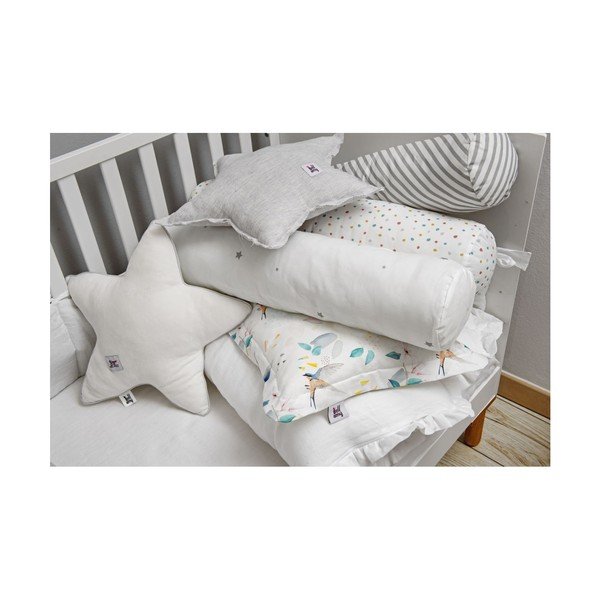 Šedý dětský lněný polštář ve tvaru hvězdy BELLAMY Stripes-image-3
