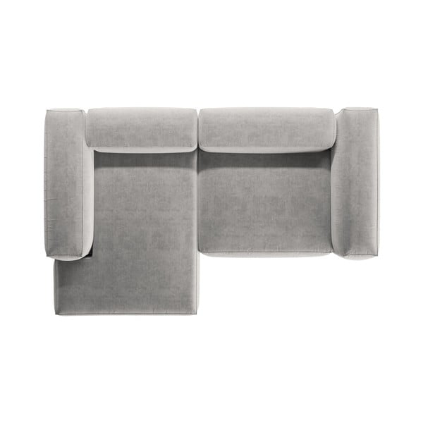 Světle šedá rohová pohovka (levý roh/s lenoškou) Bergamo – Cosmopolitan Design-image-3