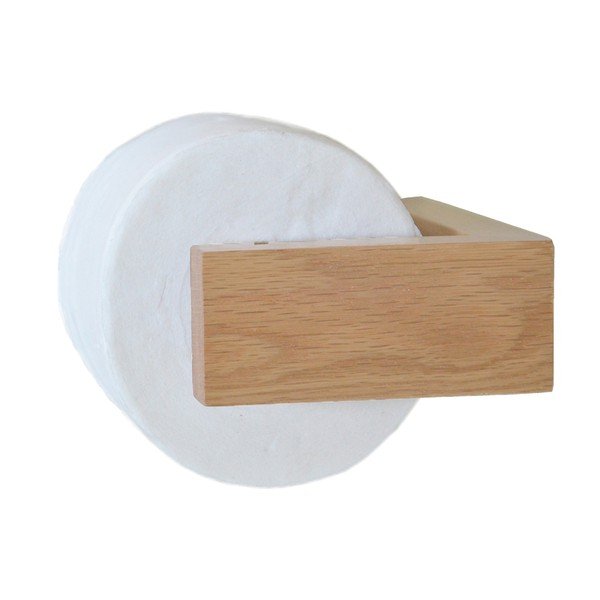 Nástěnný držák na toaletní papír z dubového dřeva Wireworks Mezza-image-2