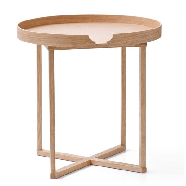 Odkládací stolek z dubového dřeva s odnímatelnou deskou Wireworks Damieh, 45x45 cm-image-2