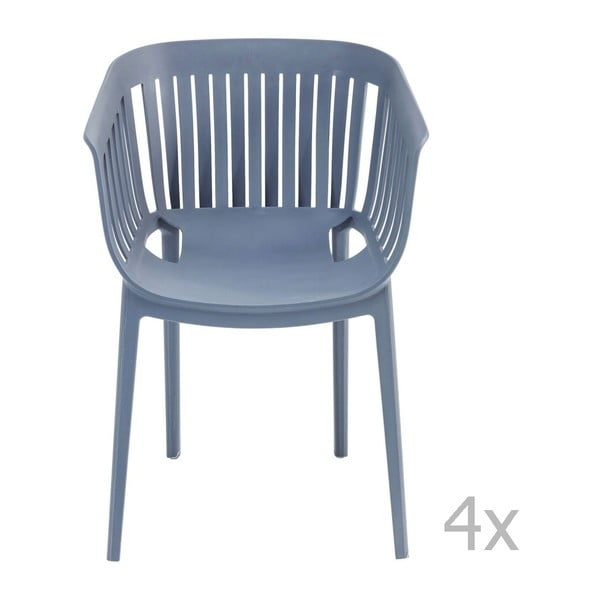 Sada 4 šedých jídelních židlí Kare Design Gate