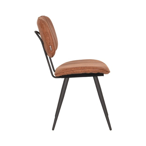 Koňakově hnědé kožené jídelní židle v sadě 2 ks Fos – LABEL51-image-4