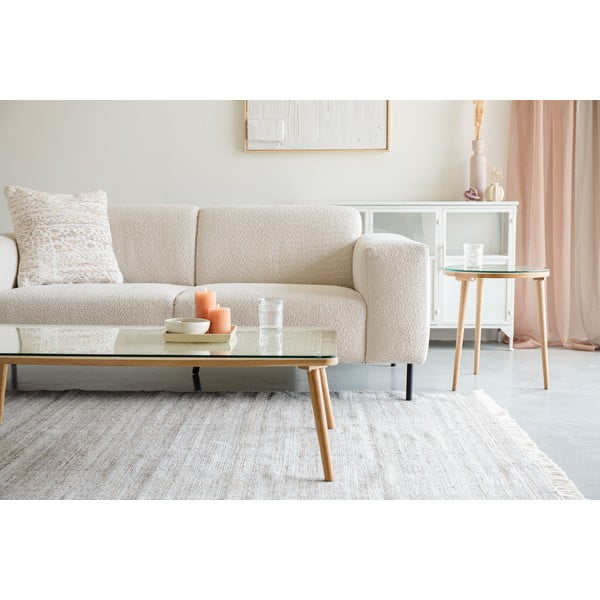 Skleněný konferenční stolek v přírodní barvě 60x120 cm Haru – White Label-image-1