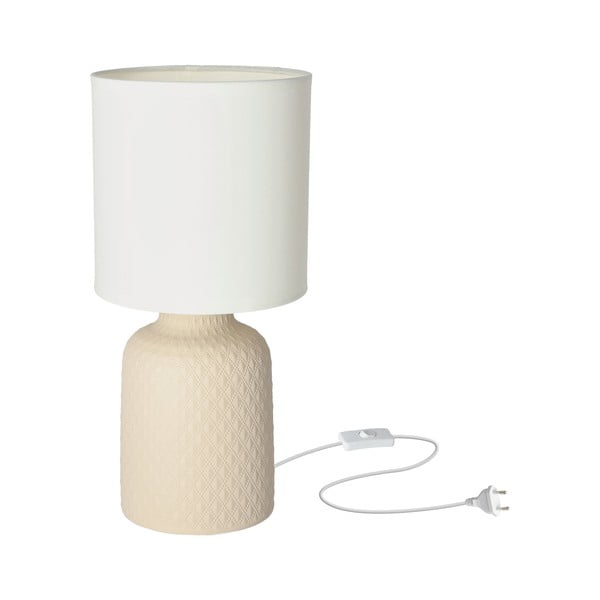 Béžová stolní lampa s textilním stínidlem (výška 32 cm) Iner – Candellux Lighting-image-2