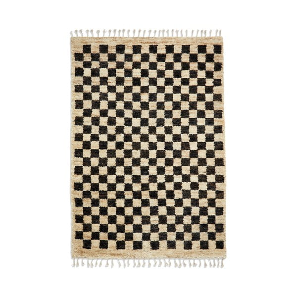 Černý/v přírodní barvě koberec 170x120 cm Hemp - Think Rugs