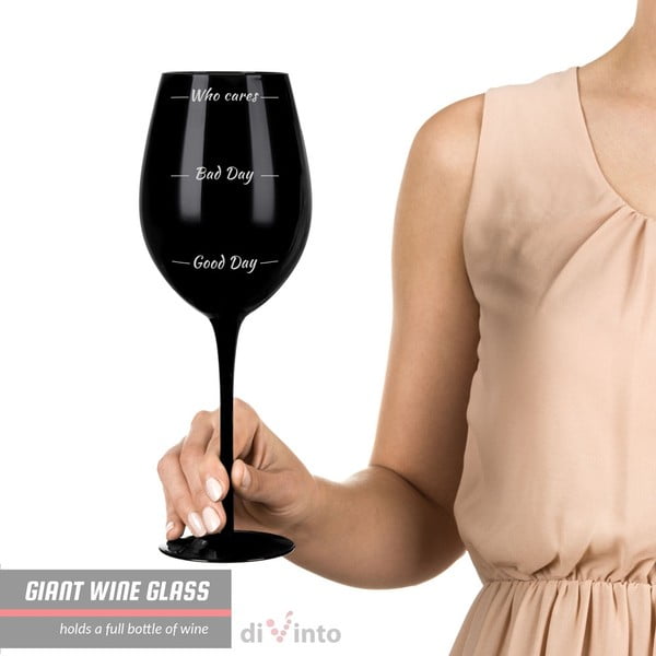 Černá sklenice na červené víno s pouzdrem Gift Republic Who cares?, 870 ml-image-4