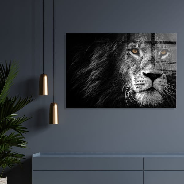 Skleněný obraz 70x50 cm Lion – Wallity-image-1