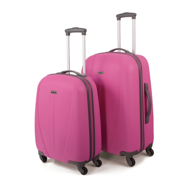 Sada 2 světle růžových cestovních kufrů na kolečkách Arsamar Wright