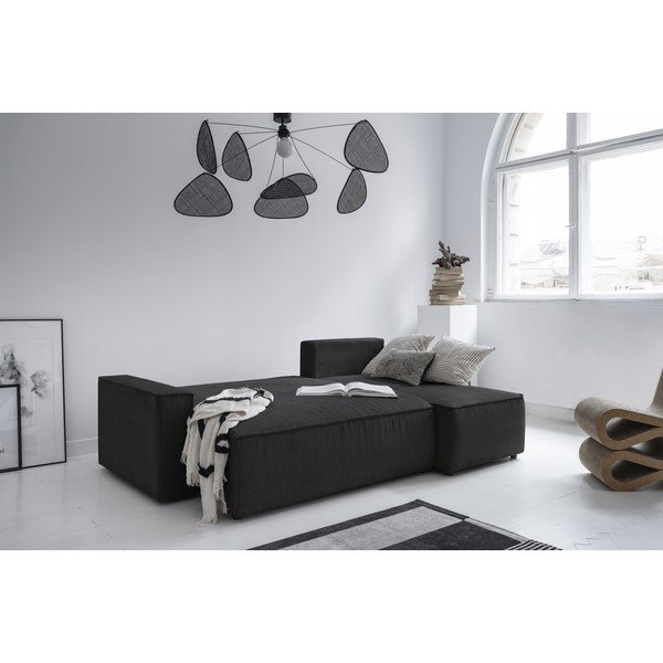 Antracitová manšestrová rozkládací rohová pohovka (variabilní) Brave Dave – Miuform-image-3