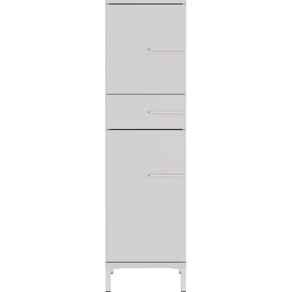 Krémová matná vysoká/úzká koupelnová skříňka 34x123 cm Laurino – Germania-image-3